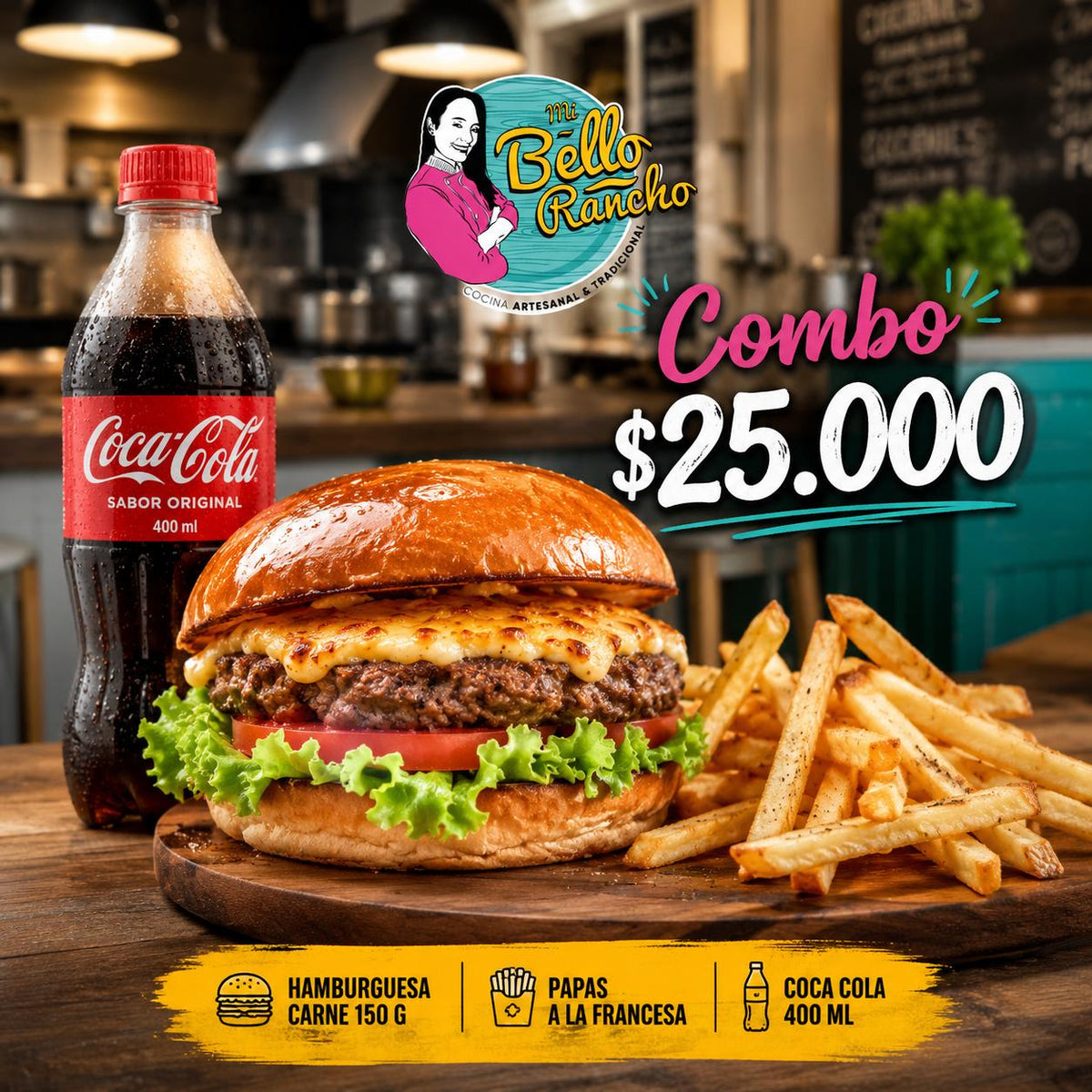 Burguer en combo 150 gr